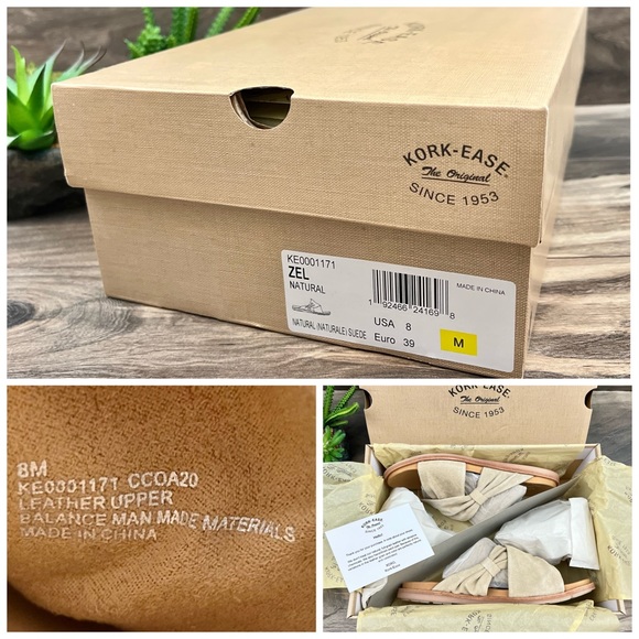 NIB Kork Ease Zel Suede Slide Sandal Natural Suede - Picture 12 of 13